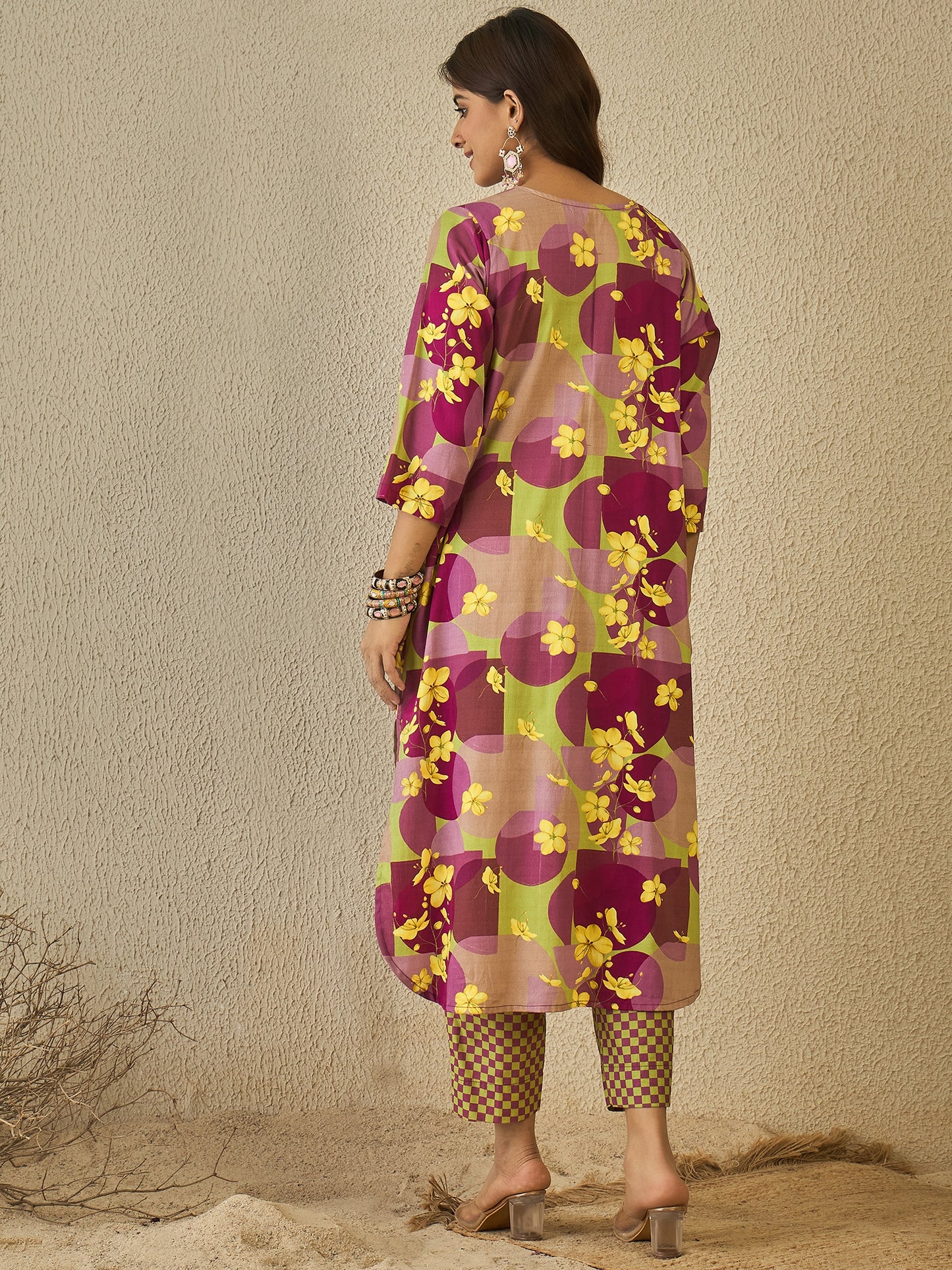 Plum abstract co-ord set (set of 2)