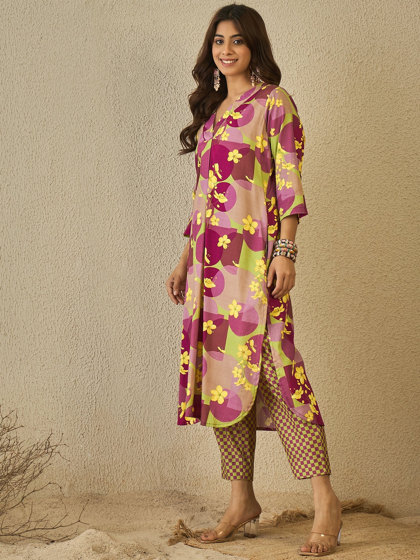 Plum abstract co-ord set (set of 2)