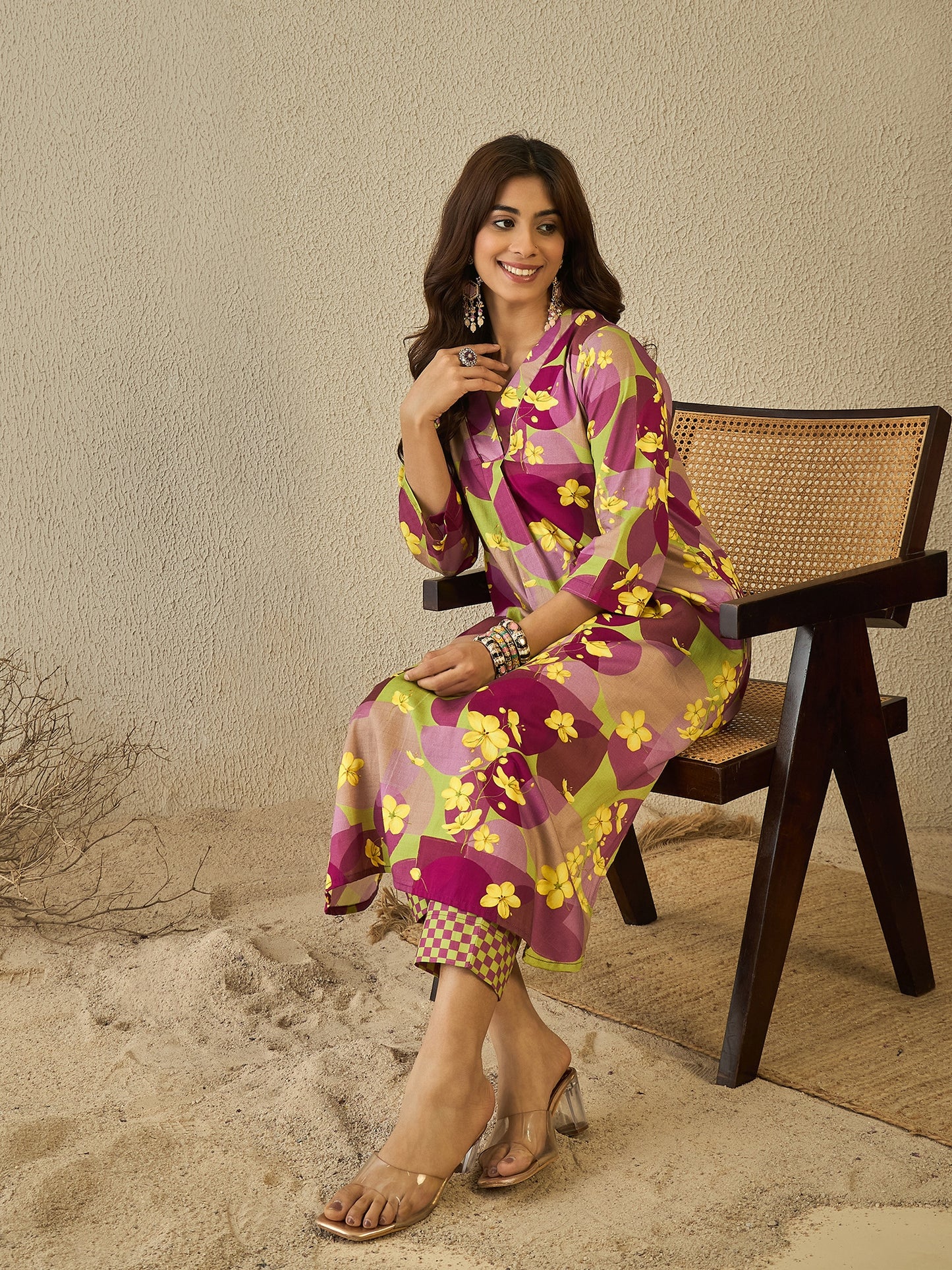 Plum abstract co-ord set (set of 2)