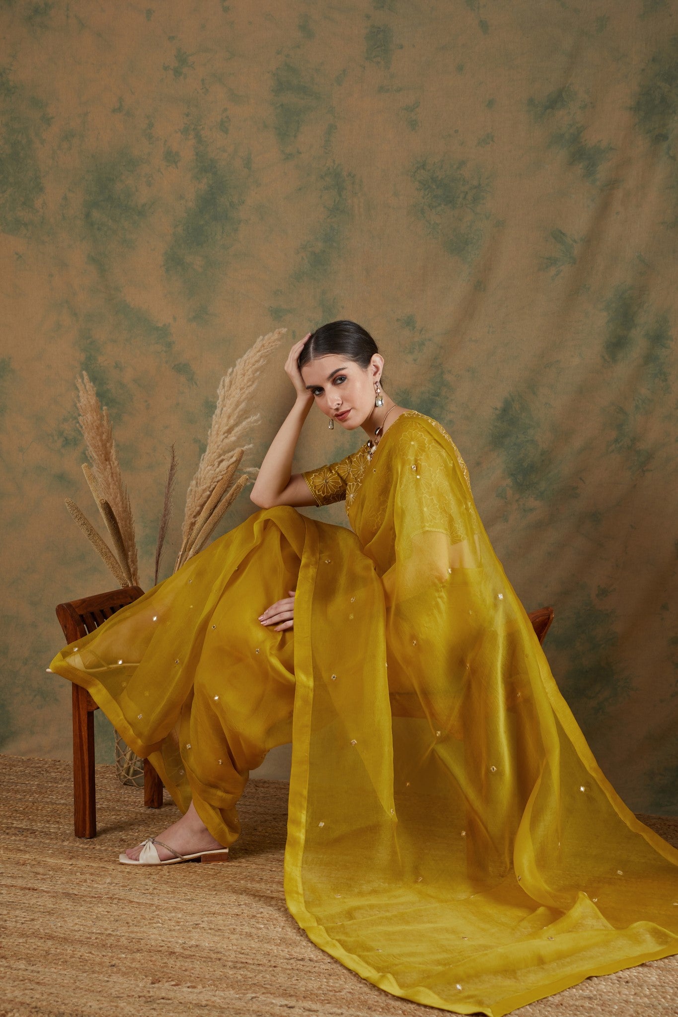 Golden Yellow saree (set of 2)