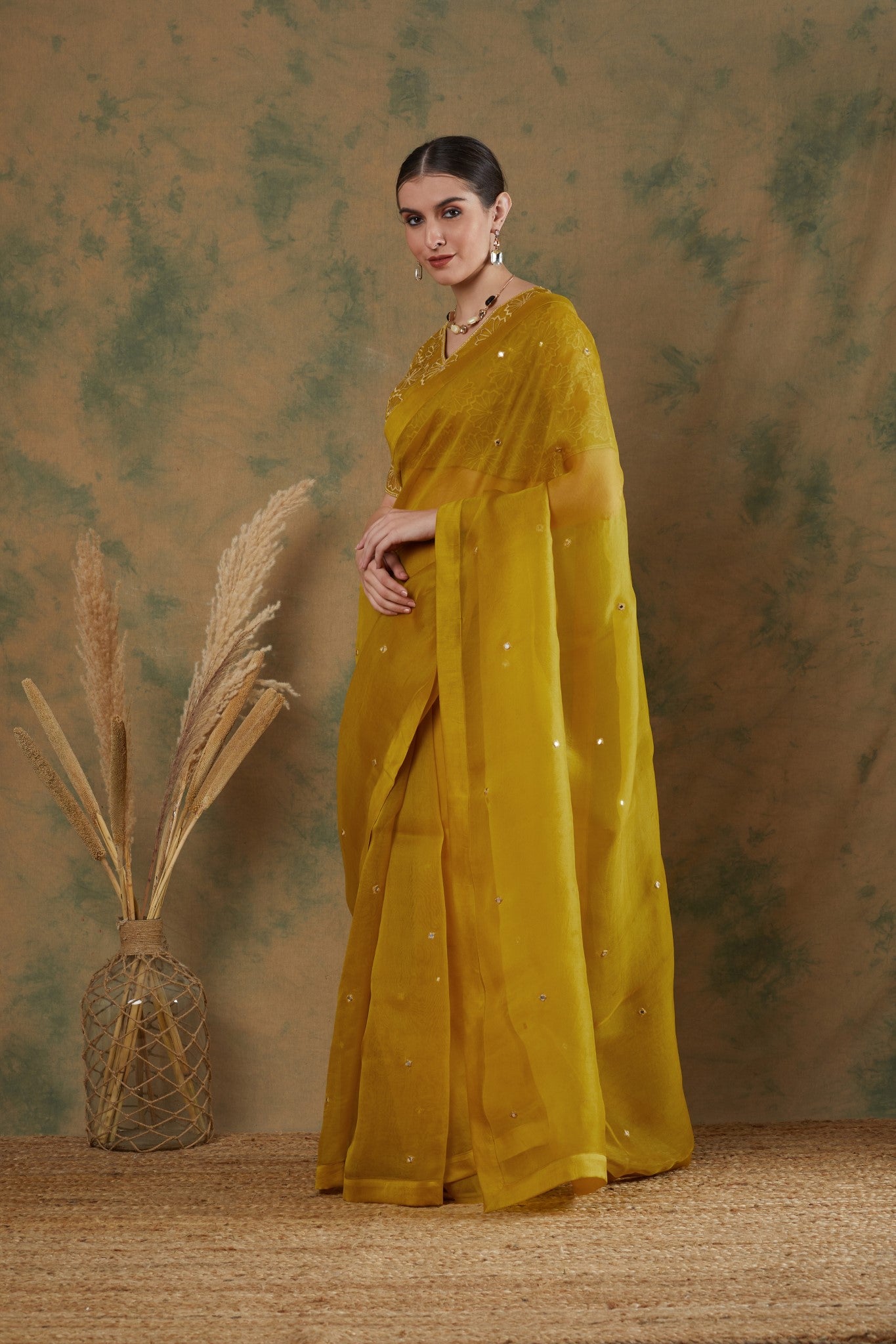 Golden Yellow saree (set of 2)