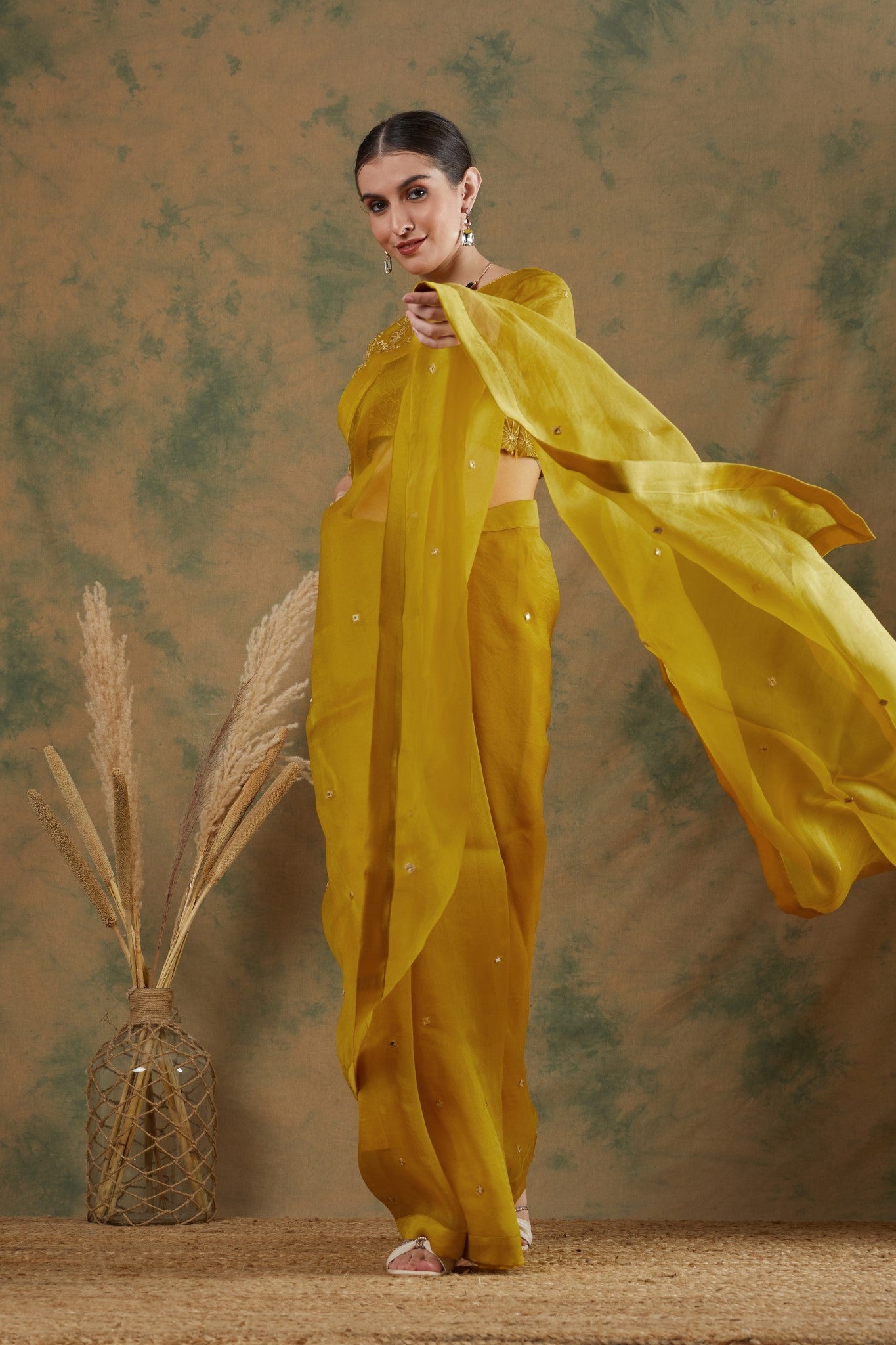 Golden Yellow saree (set of 2)