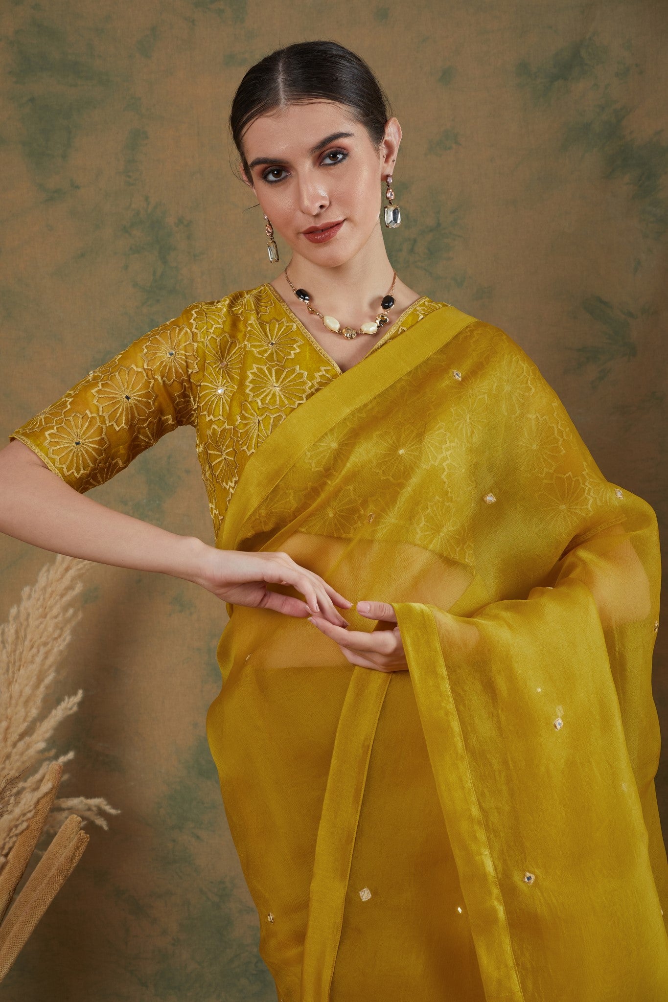 Golden Yellow saree (set of 2)