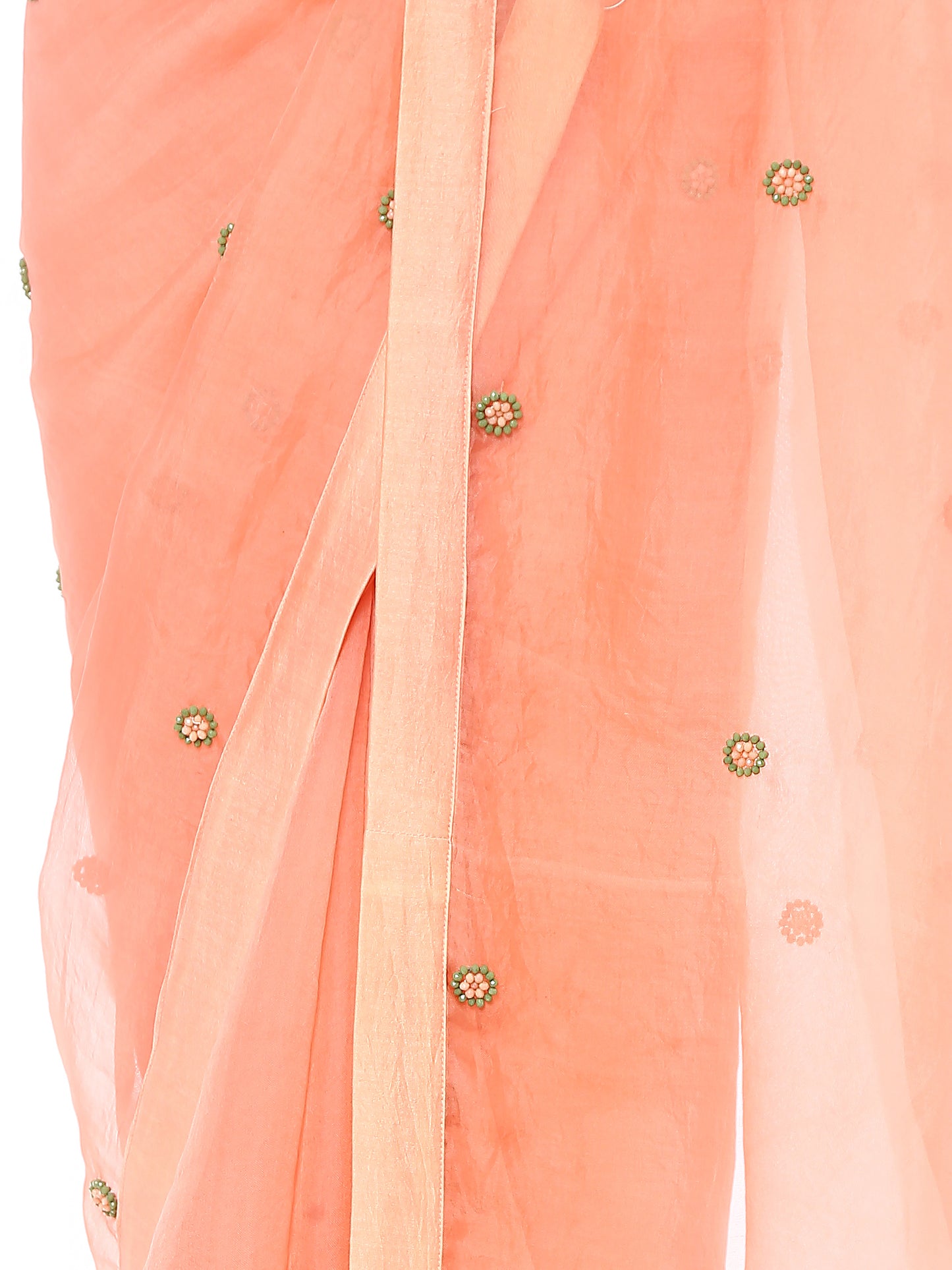Coral Organza Saree