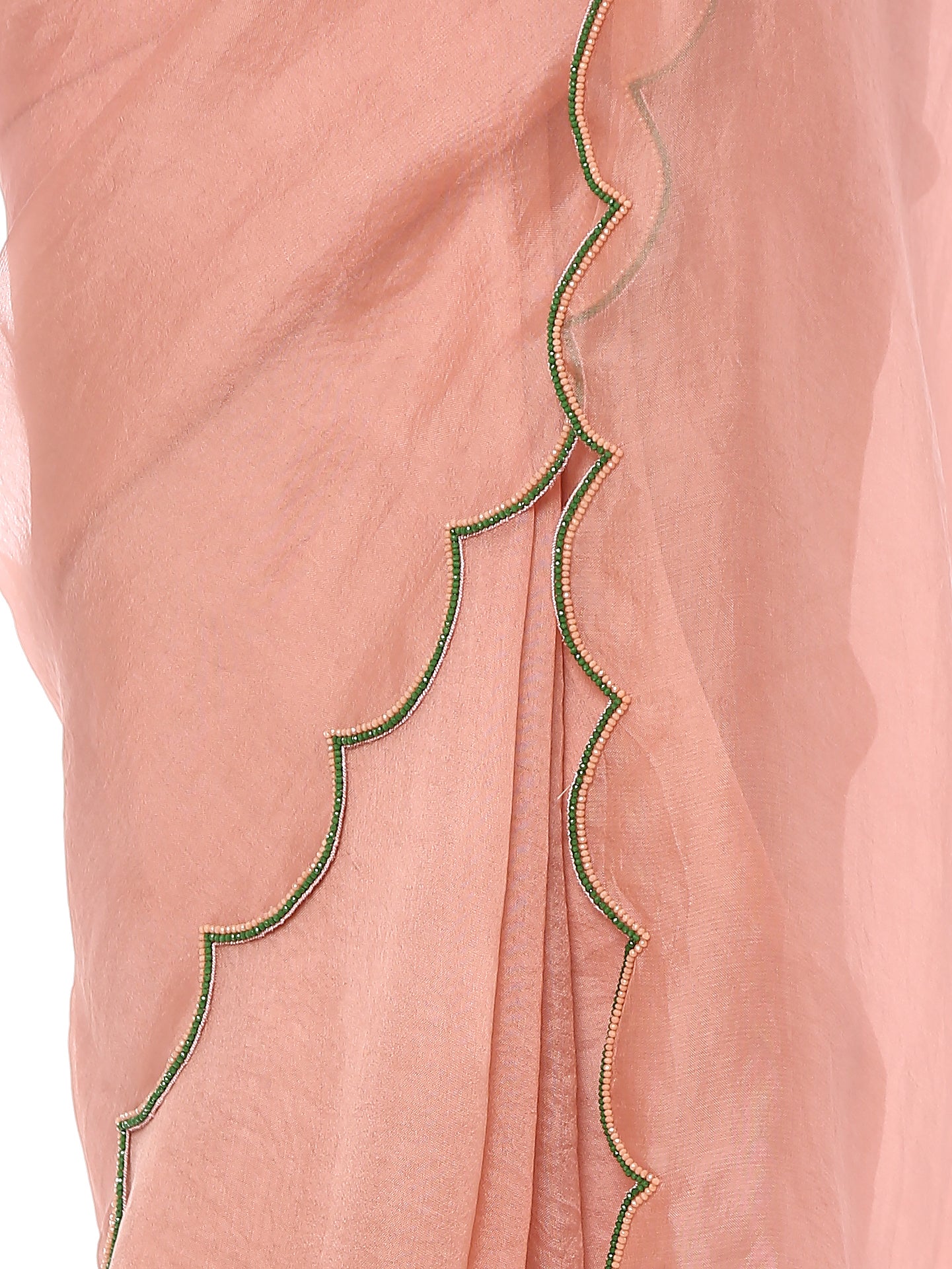 Onion Pink Scallop Saree