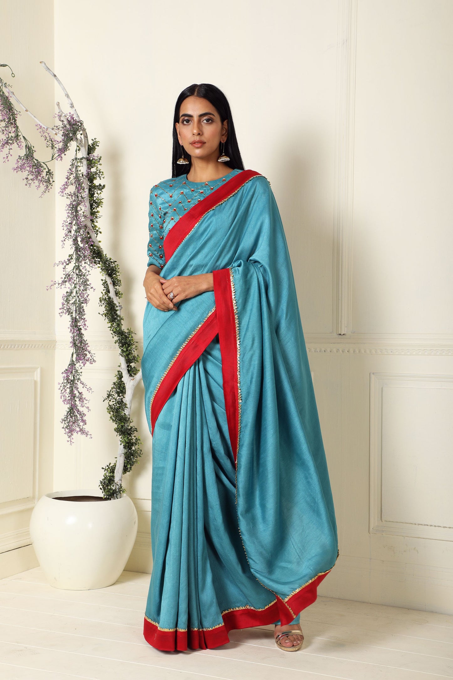 Teal Saree
