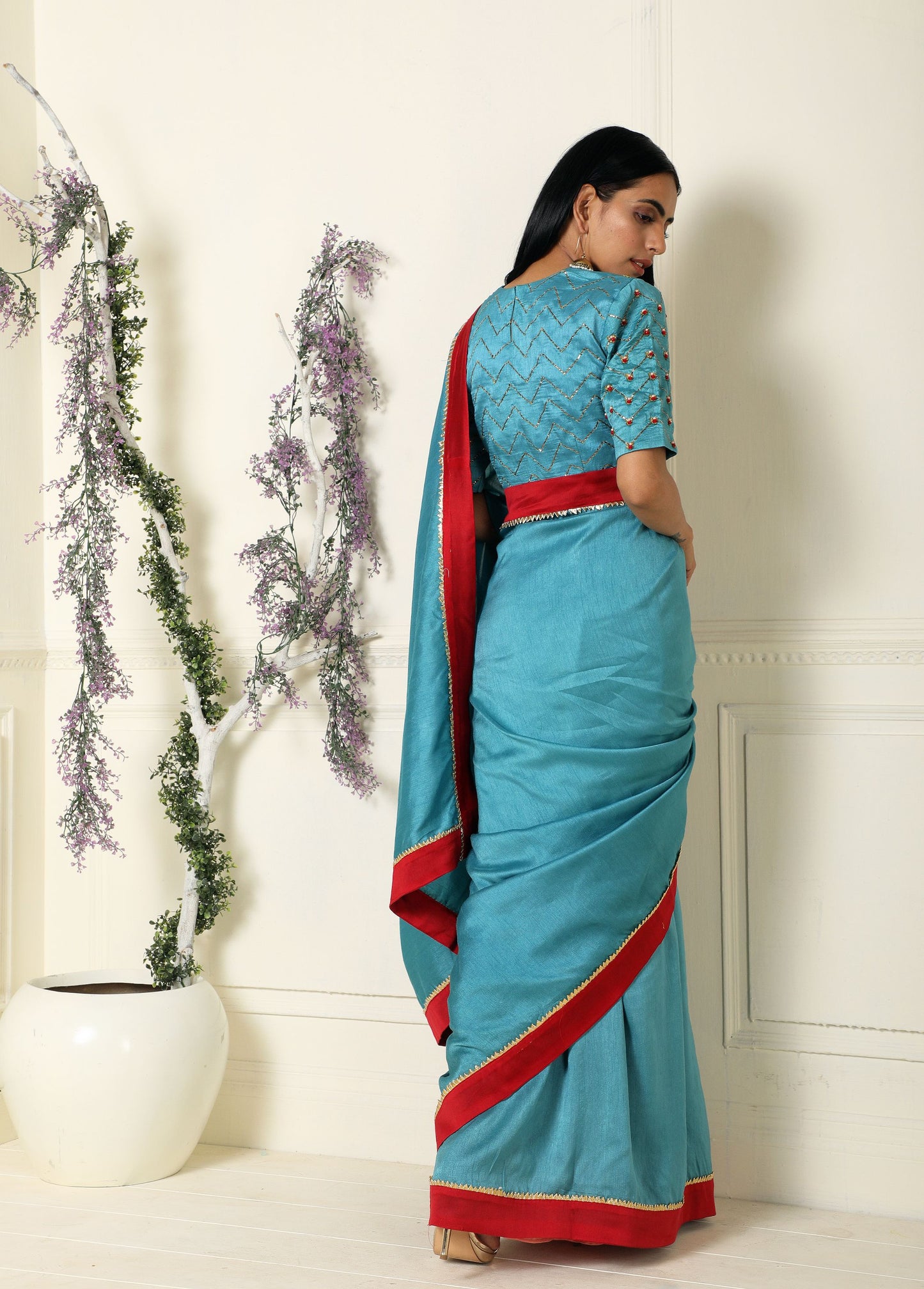 Teal Saree