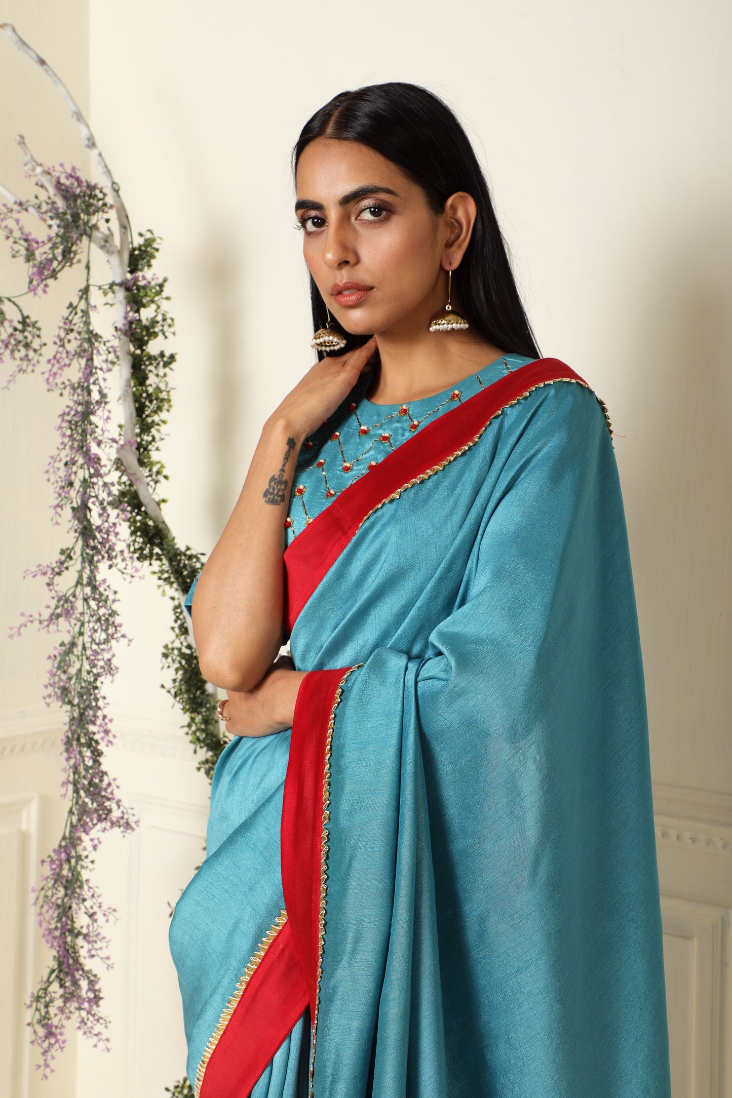 Teal Saree
