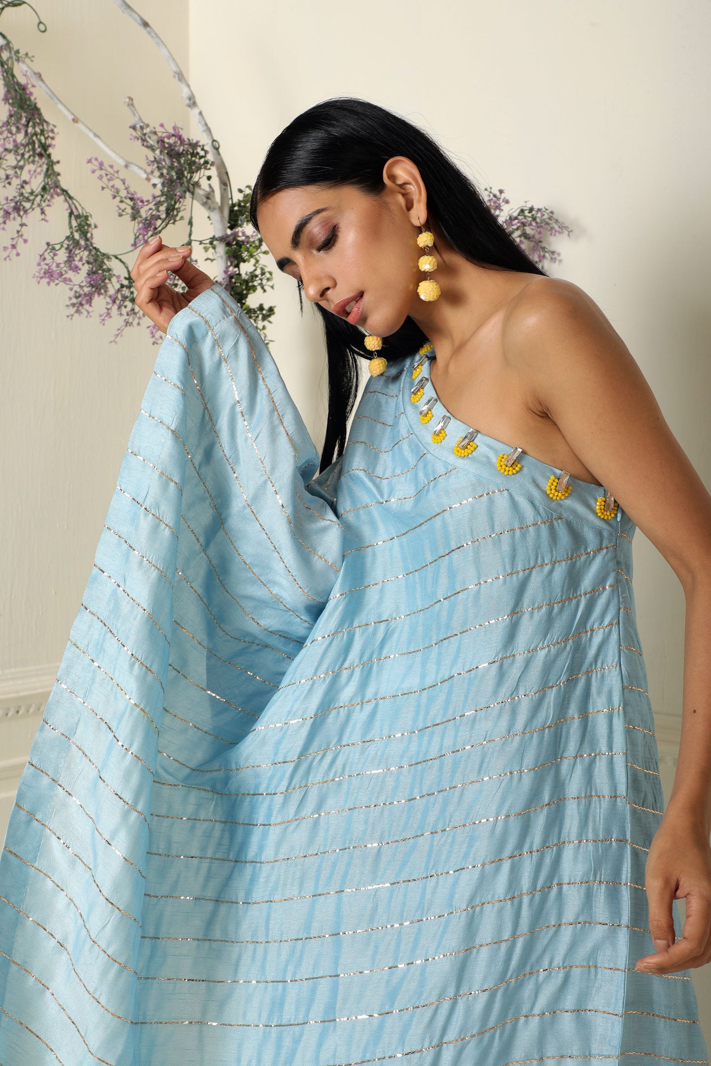 One Shoulder Tunic Palazzo Set