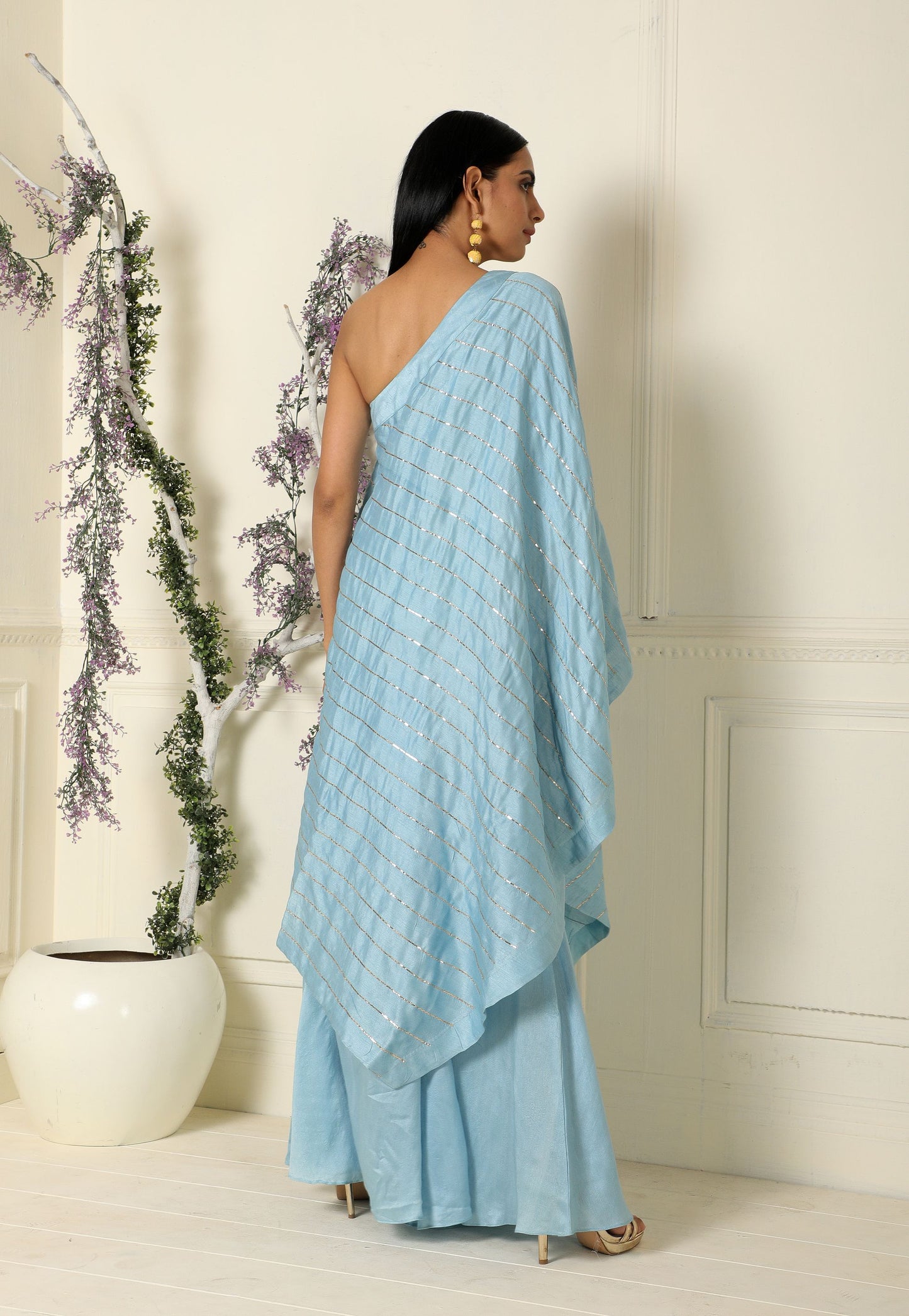 One Shoulder Tunic Palazzo Set