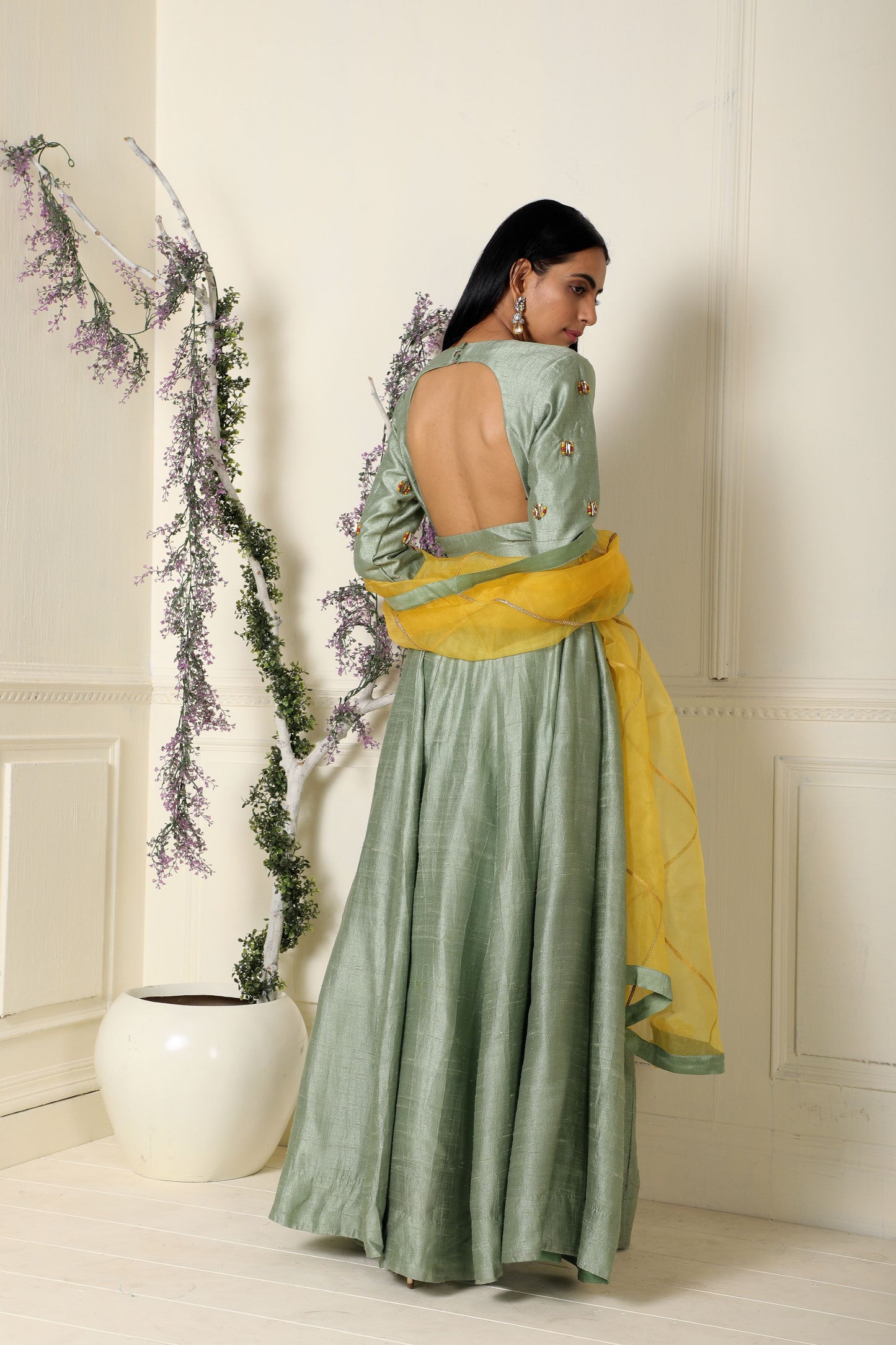 Sage Green Anarkali Set