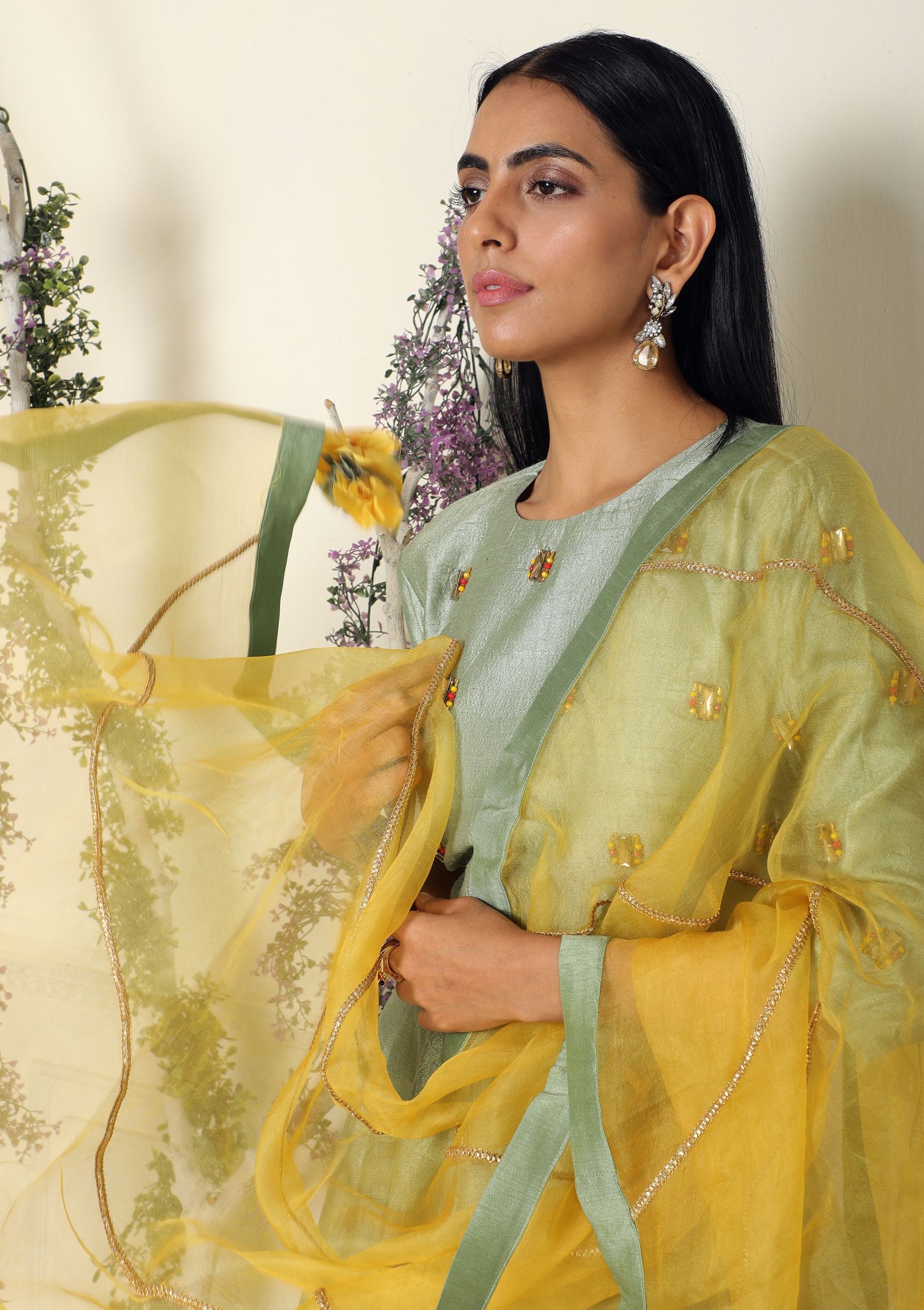 Sage Green Anarkali Set