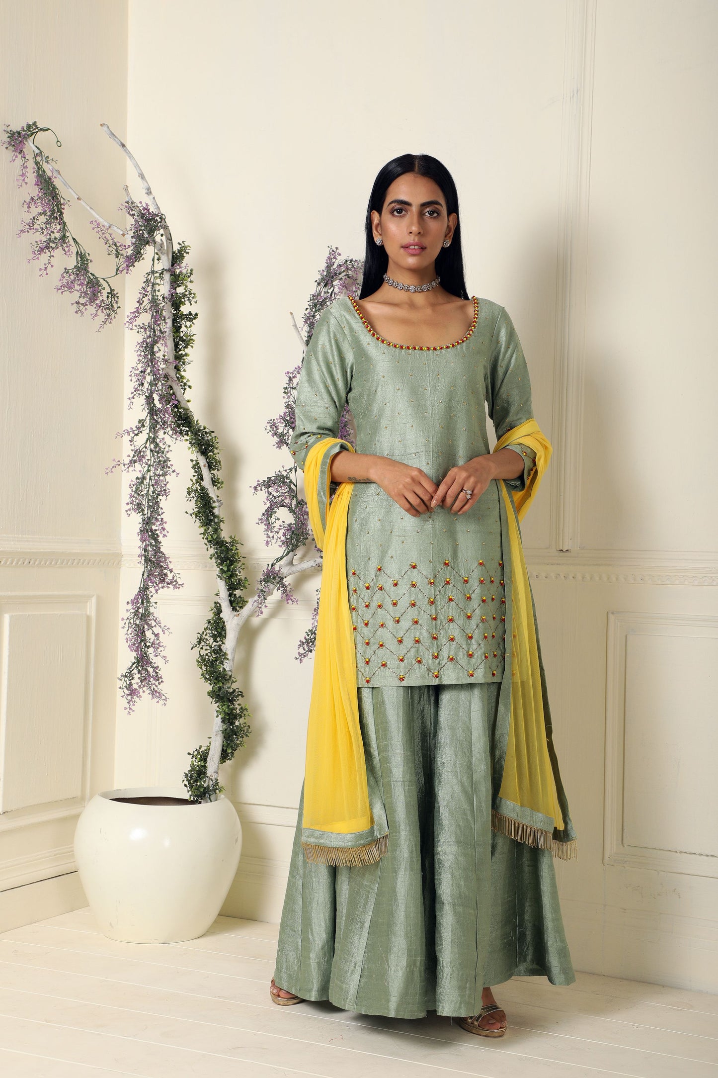 Sage Green Kurta / Sharara Set