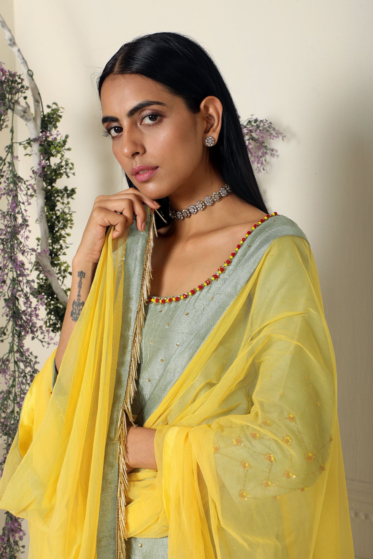 Sage Green Kurta / Sharara Set
