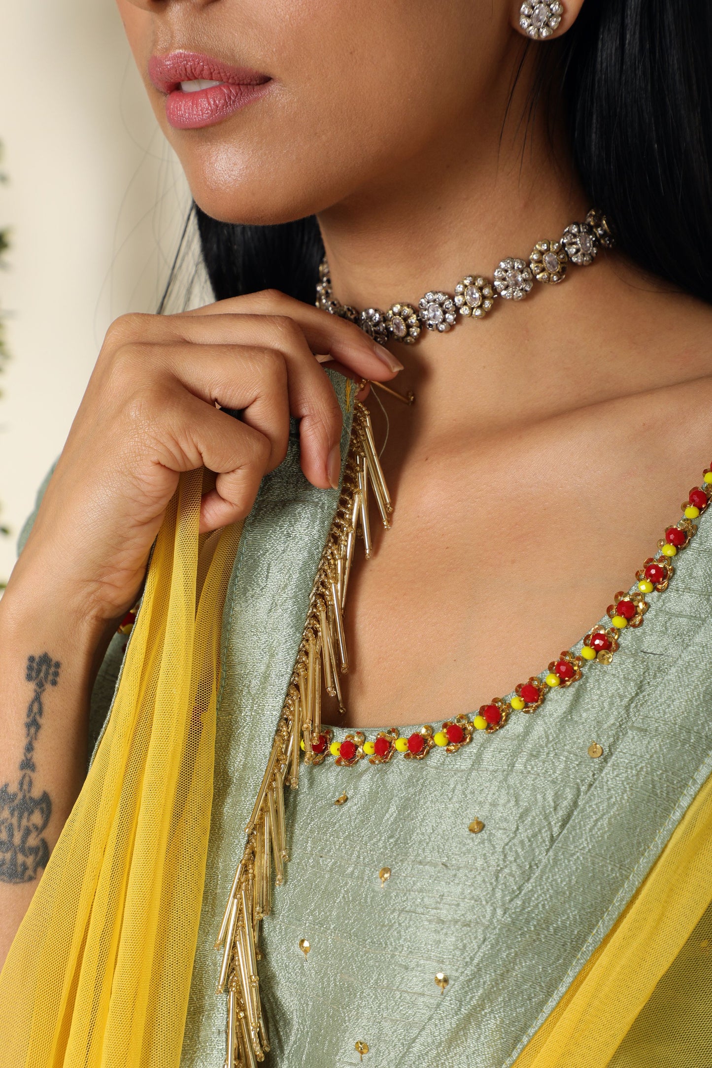 Sage Green Kurta / Sharara Set