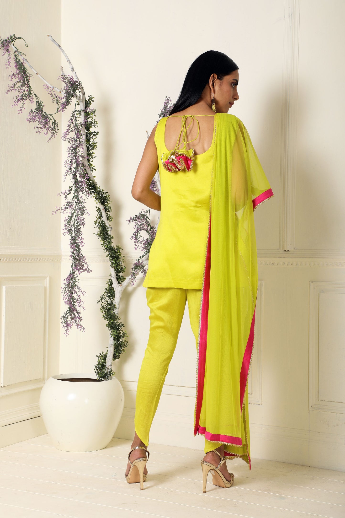 Lime Dhoti-Kurta Set