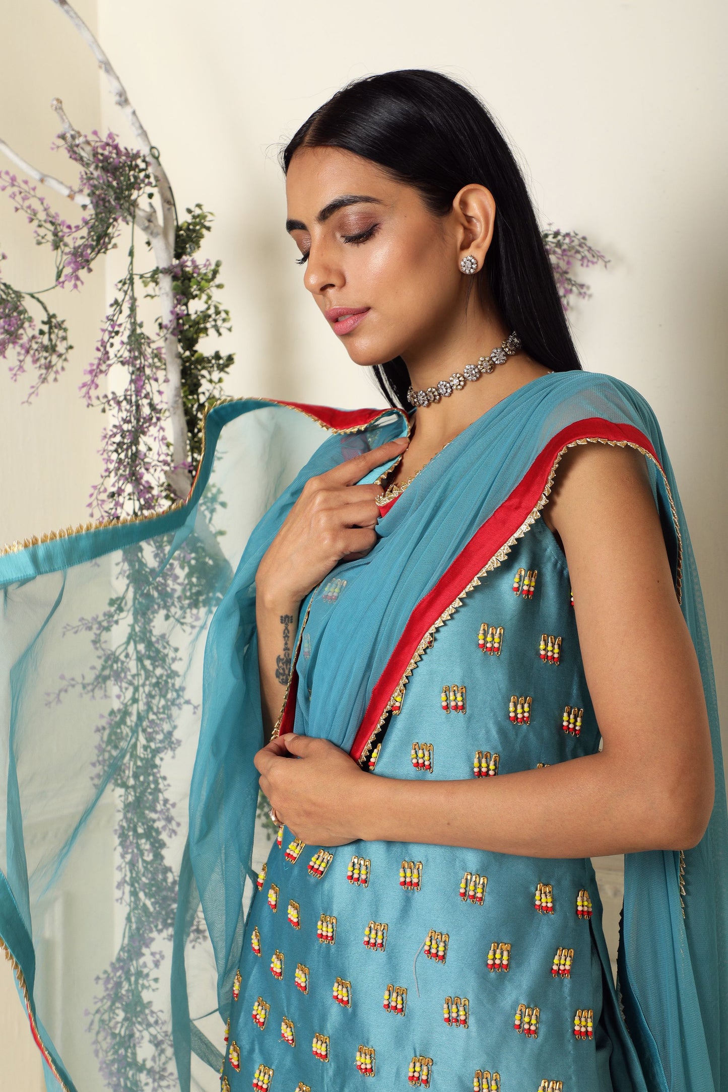 Teal Dhoti-Kurta Set