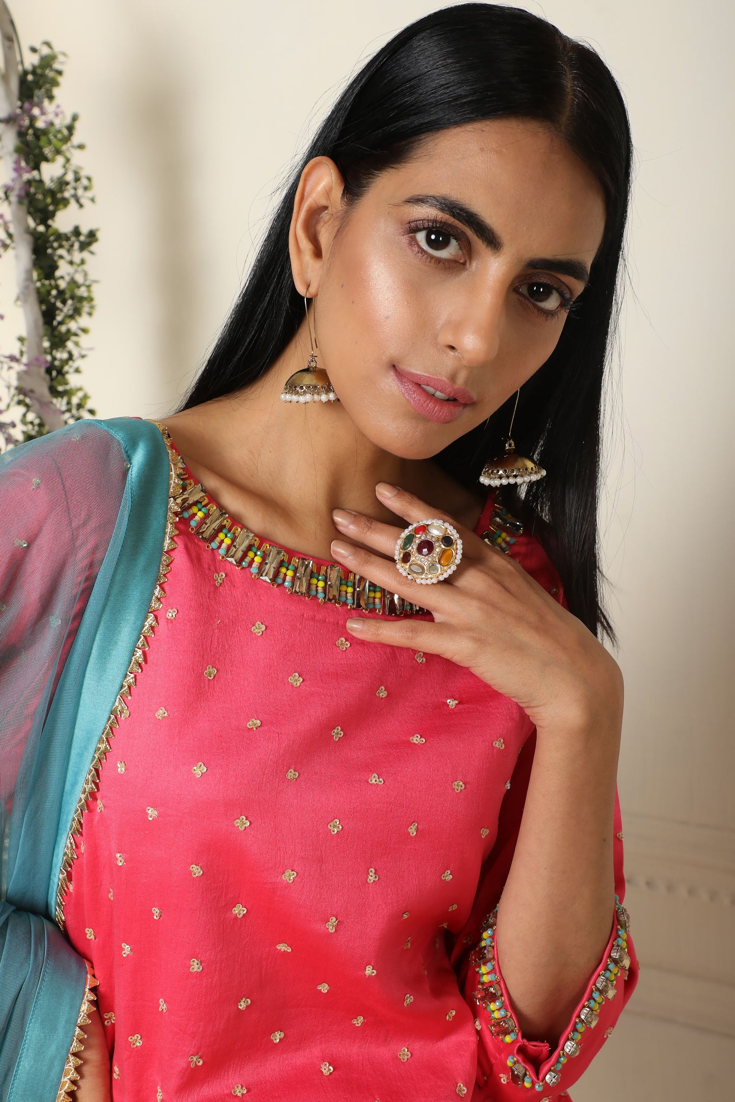 Rose Pink Kurta Garara Set(ready to ship)