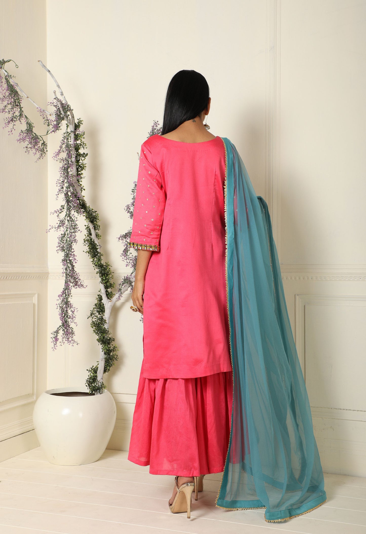 Rose Pink Kurta Garara Set