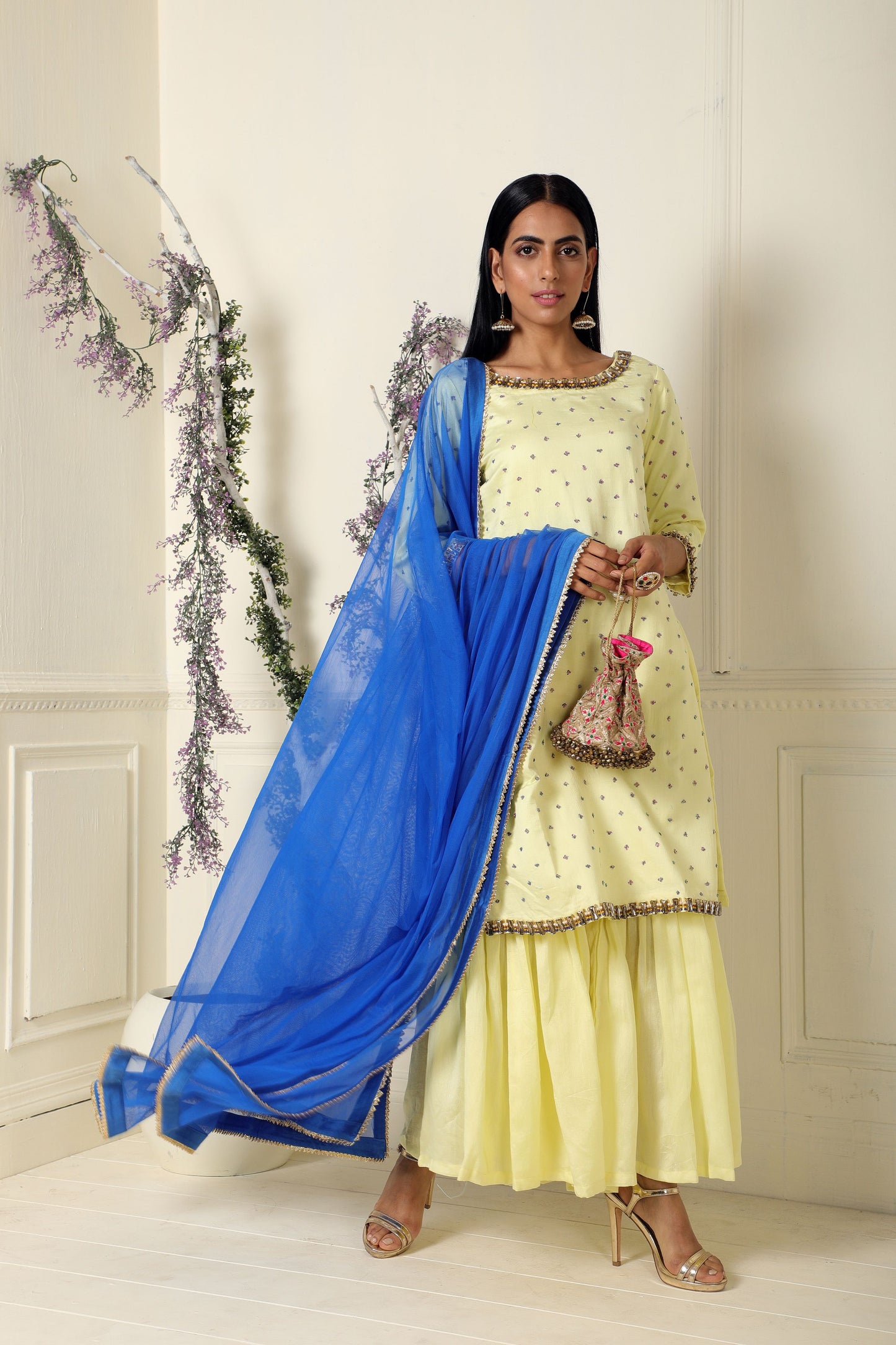Lemon Yellow Kurta Garara Set