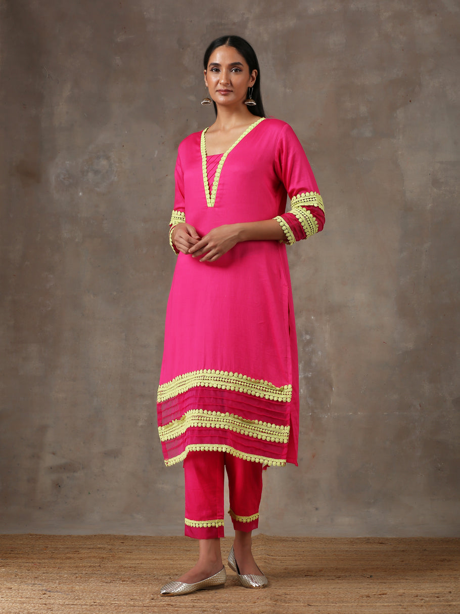 Fuschia kurta set