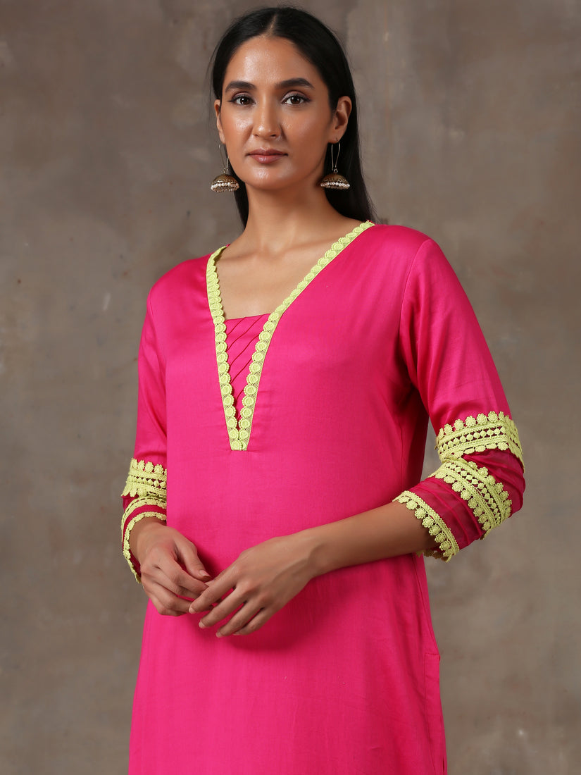 Fuschia kurta set