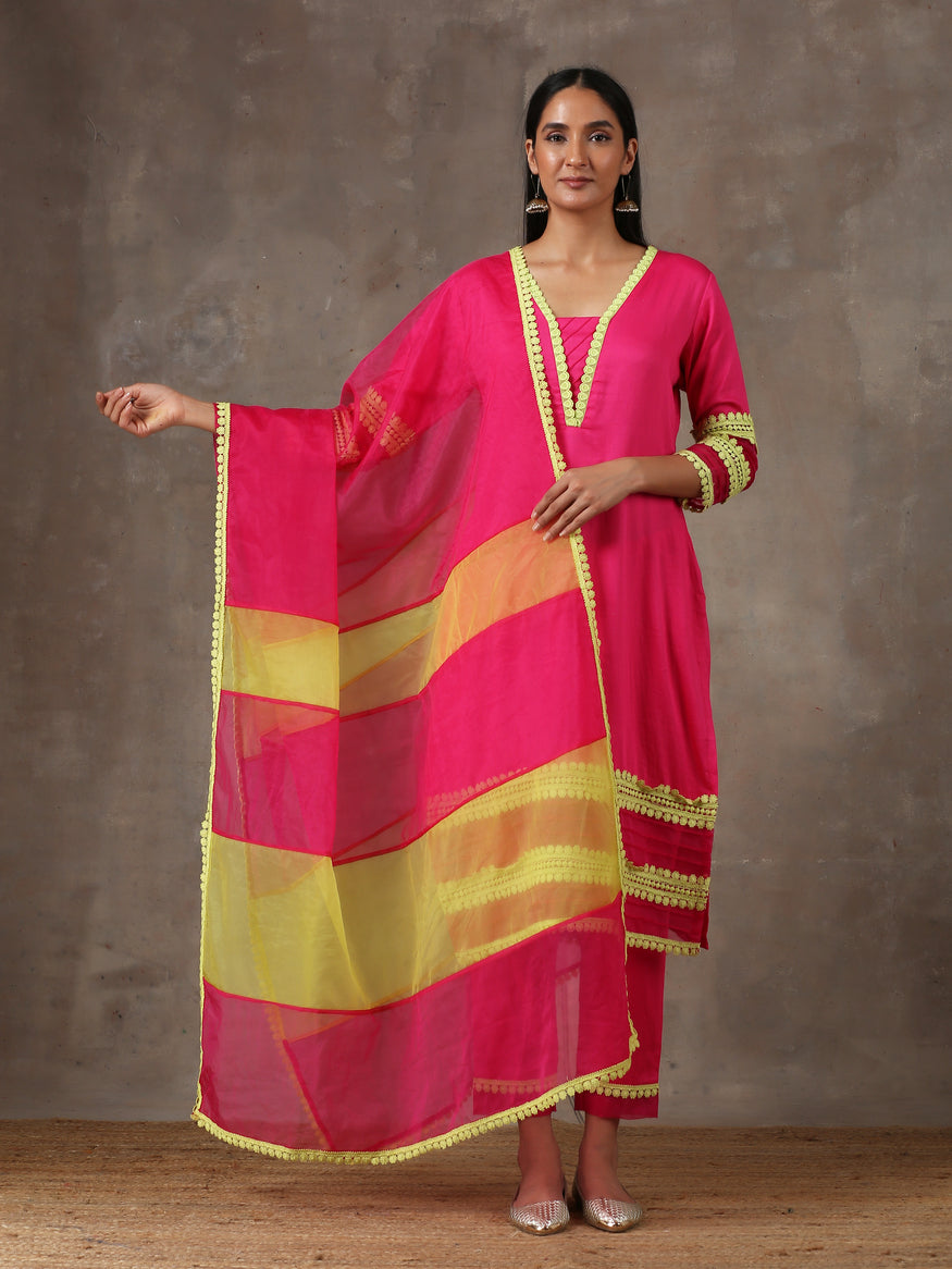Fuschia kurta set