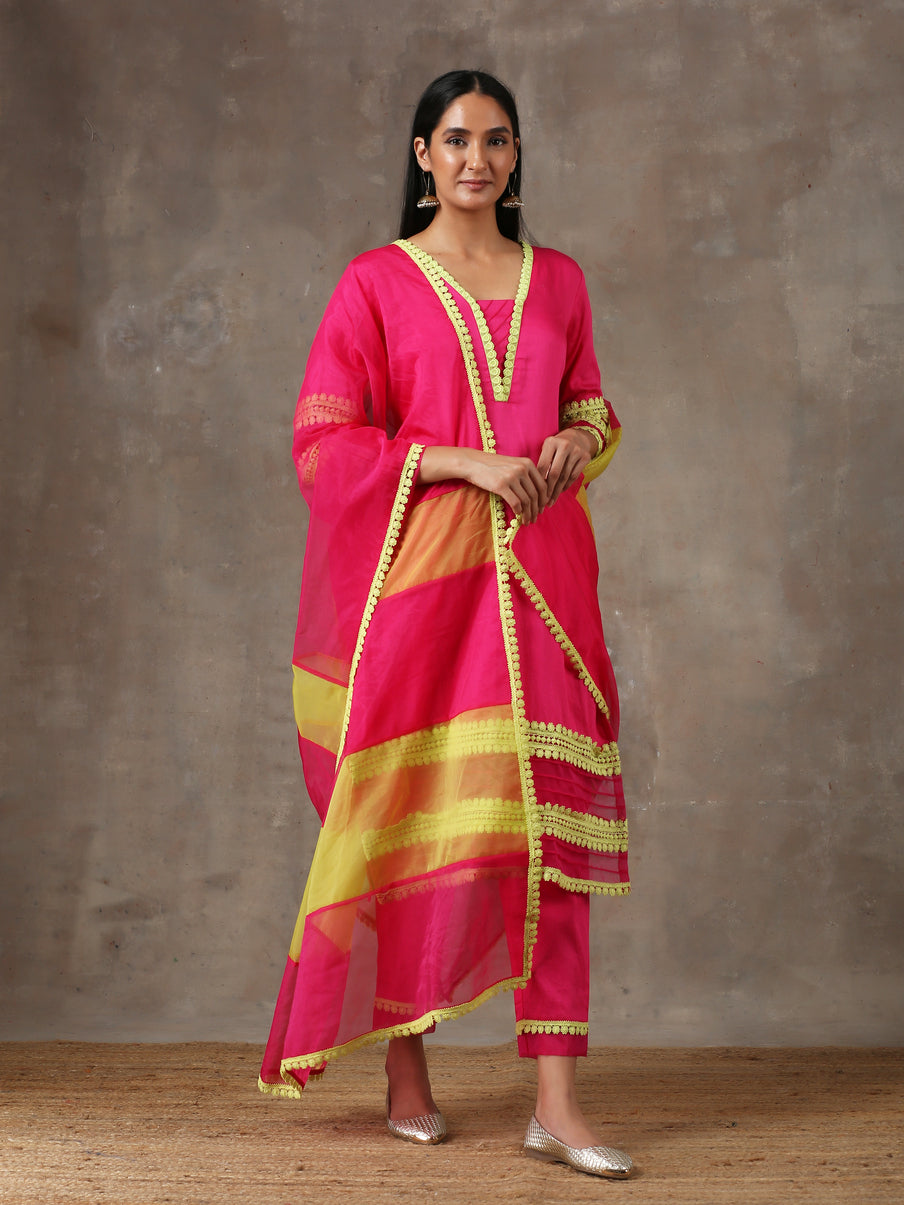 Fuschia kurta set