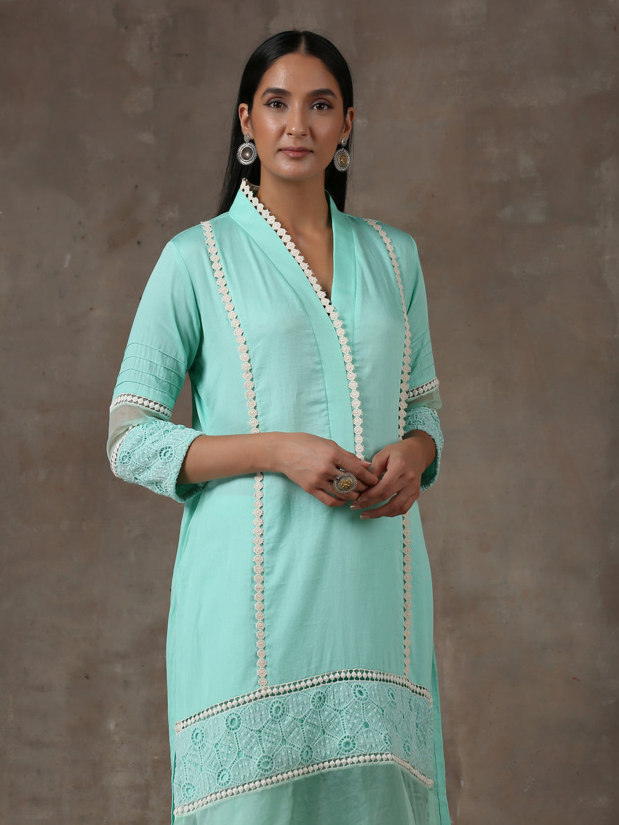 Turquoise Blue kurta set(ready to ship)