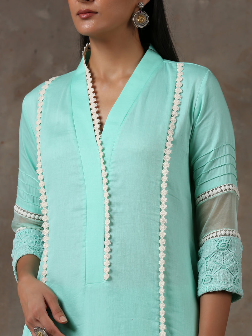 Turquoise Blue kurta set(ready to ship)