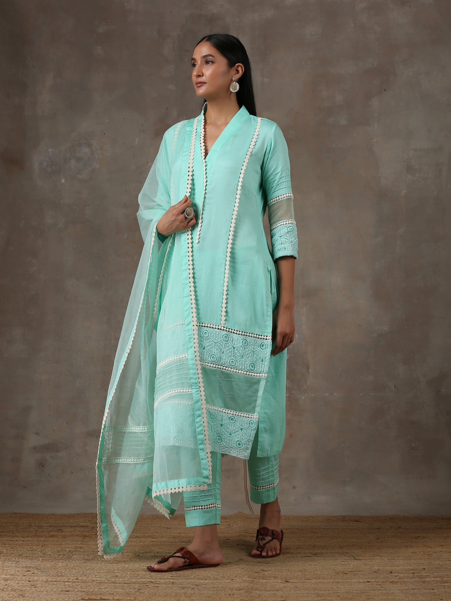 Turquoise Blue kurta set(ready to ship)
