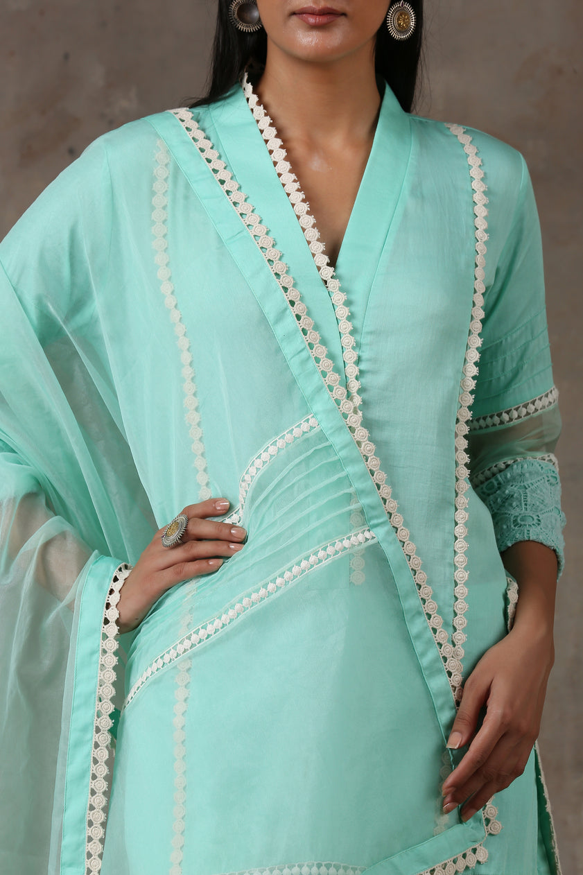 Turquoise Blue kurta set(ready to ship)