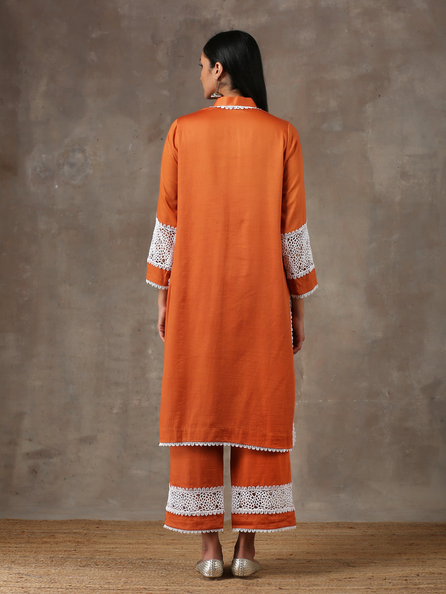 Rust kurta set (Set of 2)