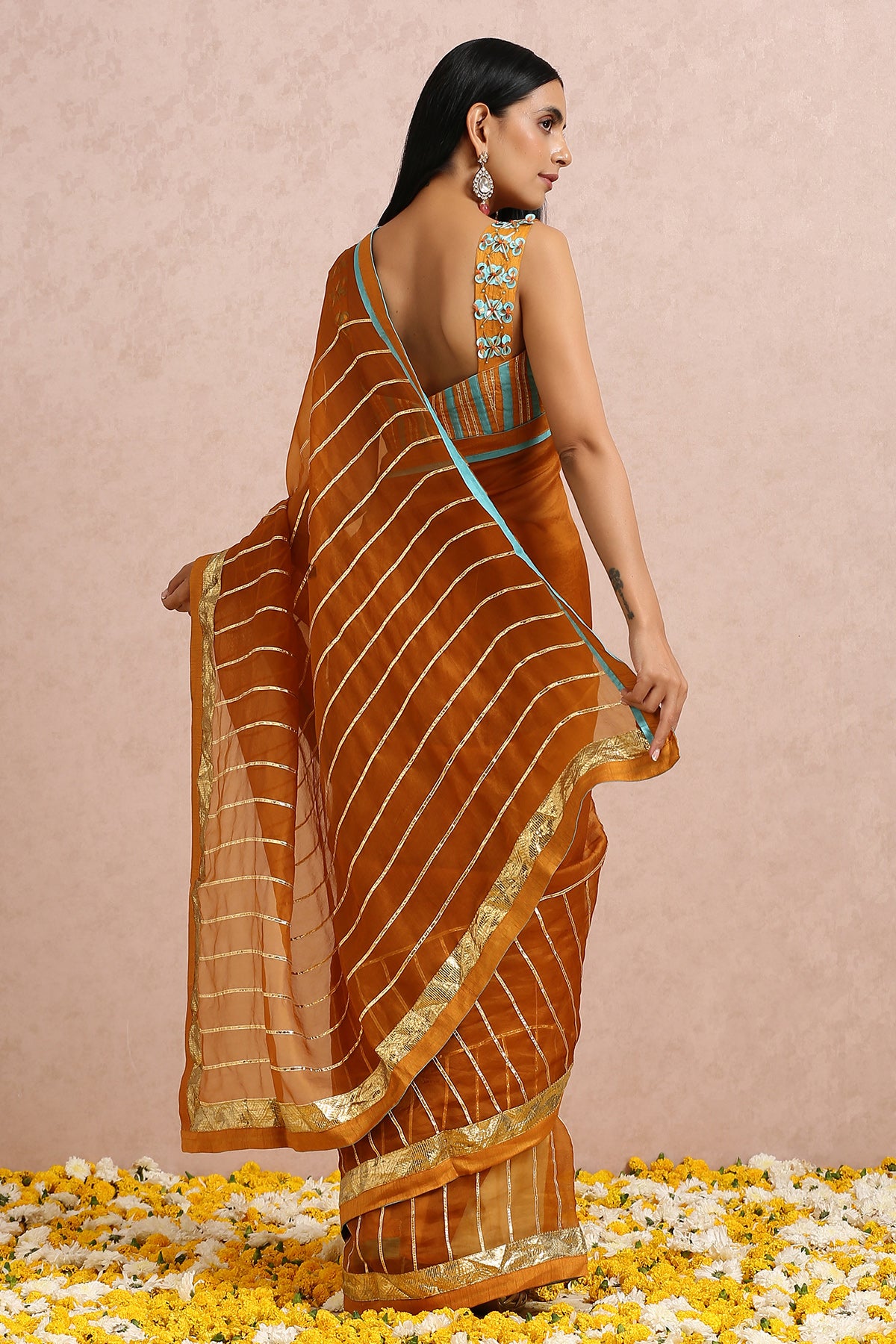 Rust Saree