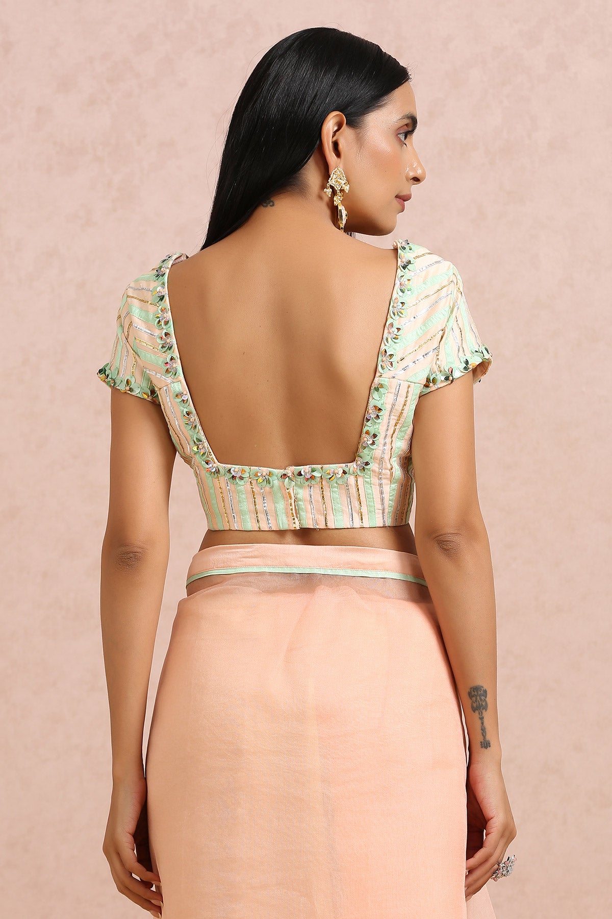 Peach Saree