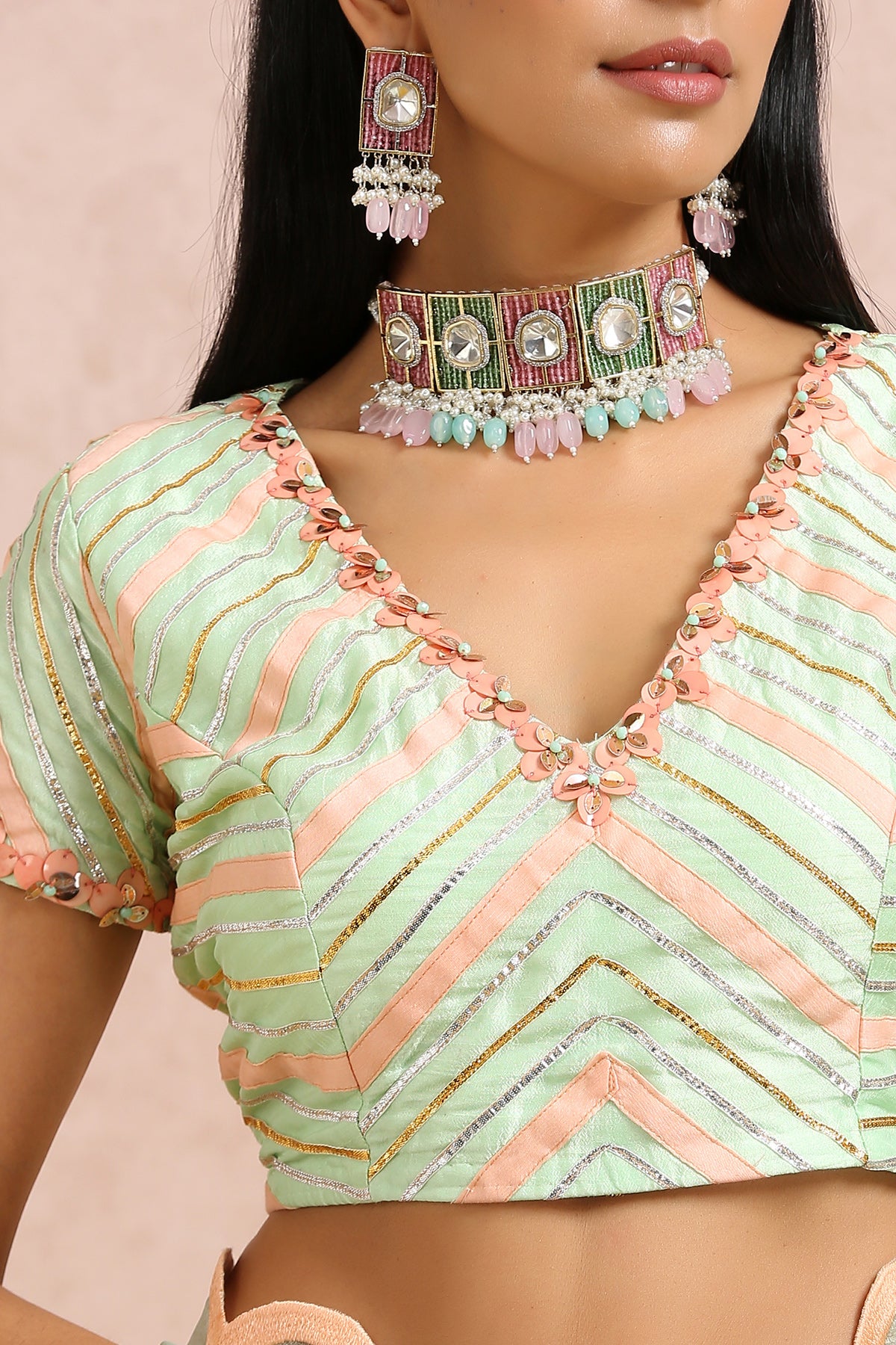 Mint Green Saree Set