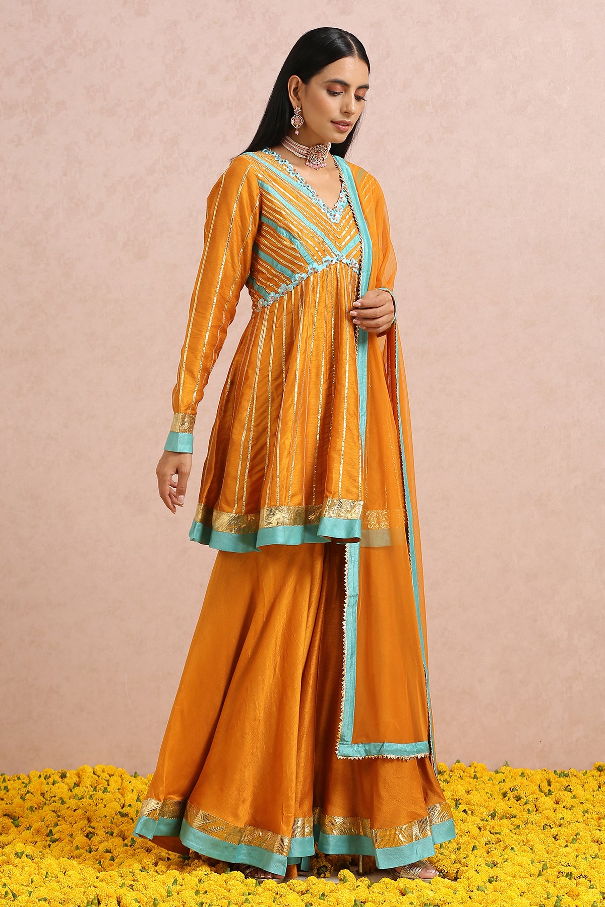 Rust Peplum Set
