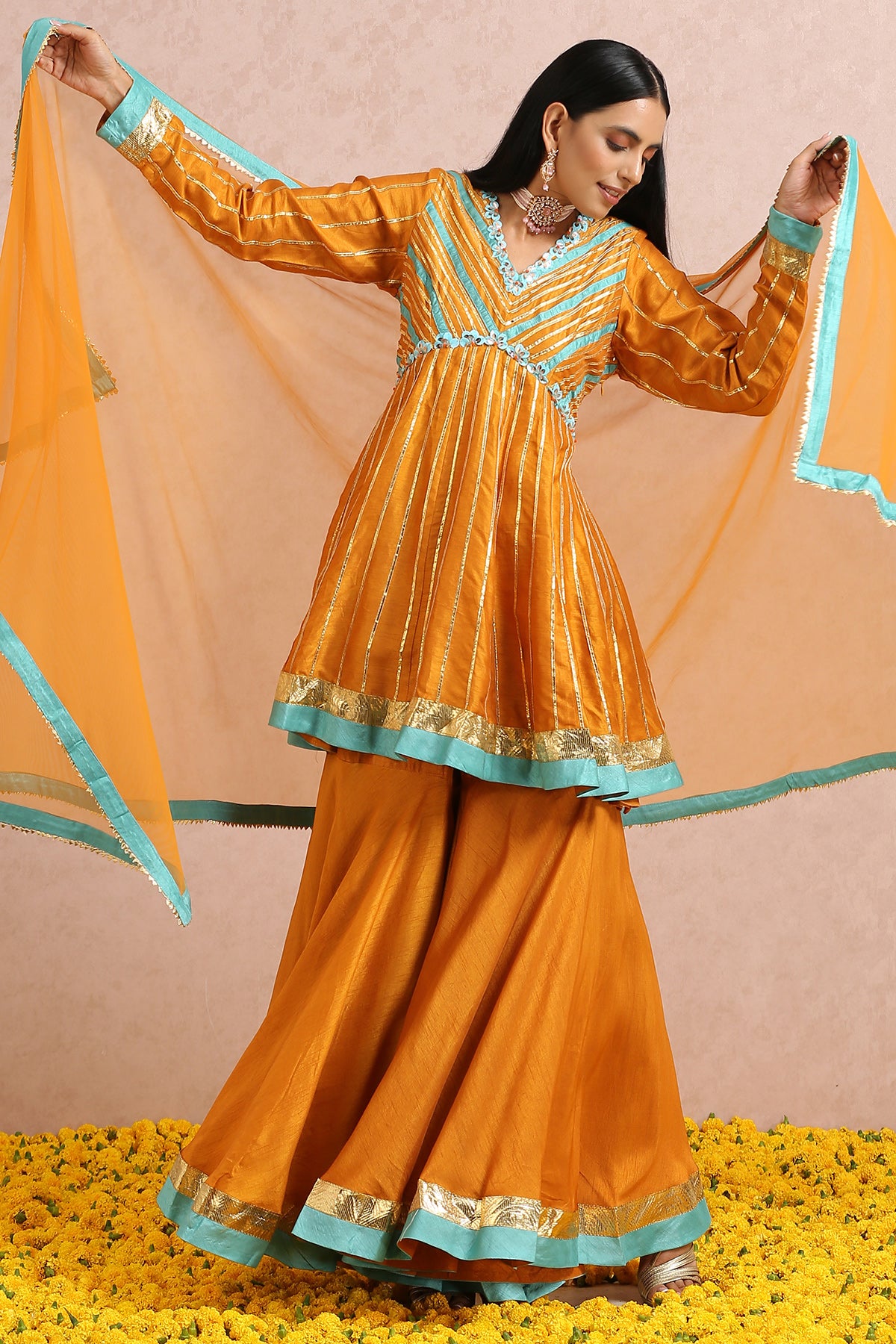 Rust Peplum Set