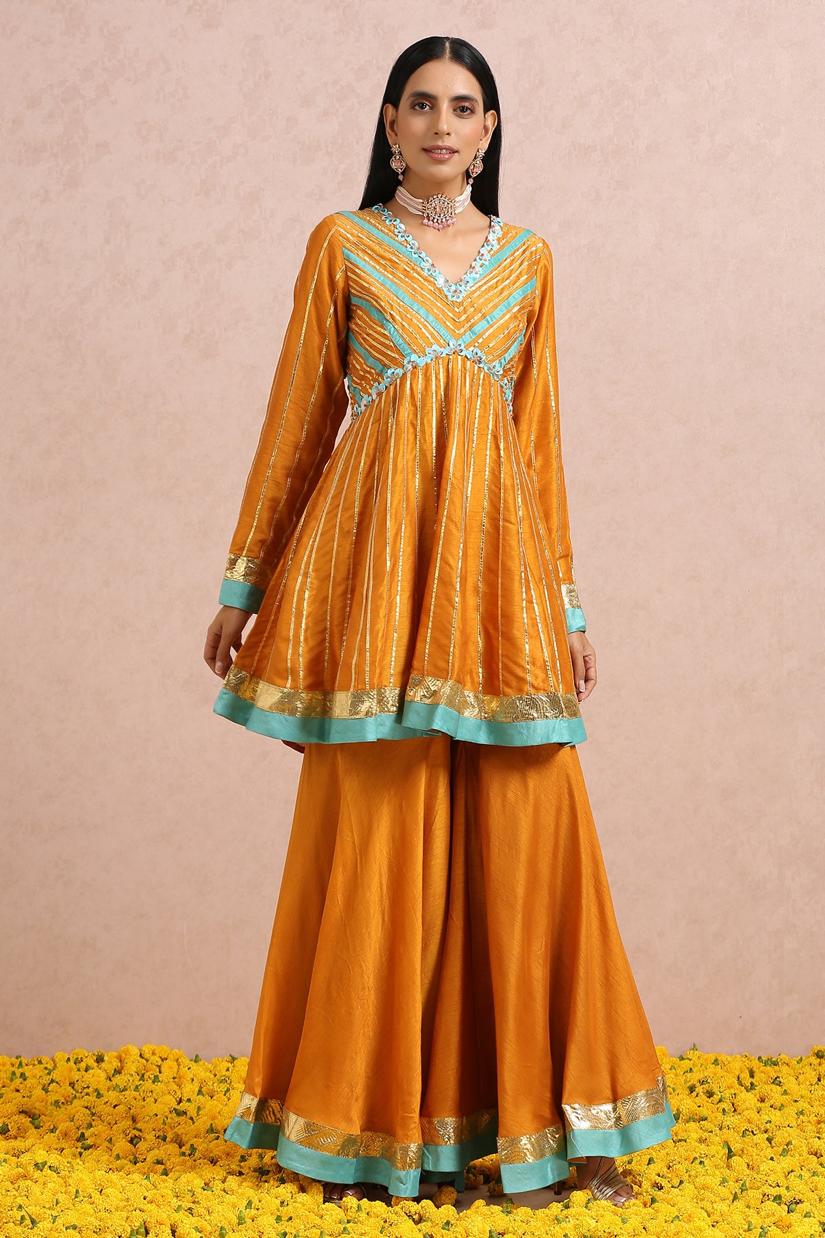 Rust Peplum Set