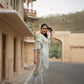 Grey Gold Foil Print Kurta and Pant Set
