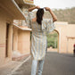 Grey Gold Foil Print Kurta and Pant Set