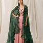 Onion Pink Slit Palazzo and Cape set
