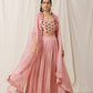 Onion Pink Palazzo with Onion Pink Pleated Cape Set