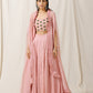 Onion Pink Palazzo with Onion Pink Pleated Cape Set