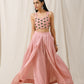 Onion Pink Palazzo with Onion Pink Pleated Cape Set