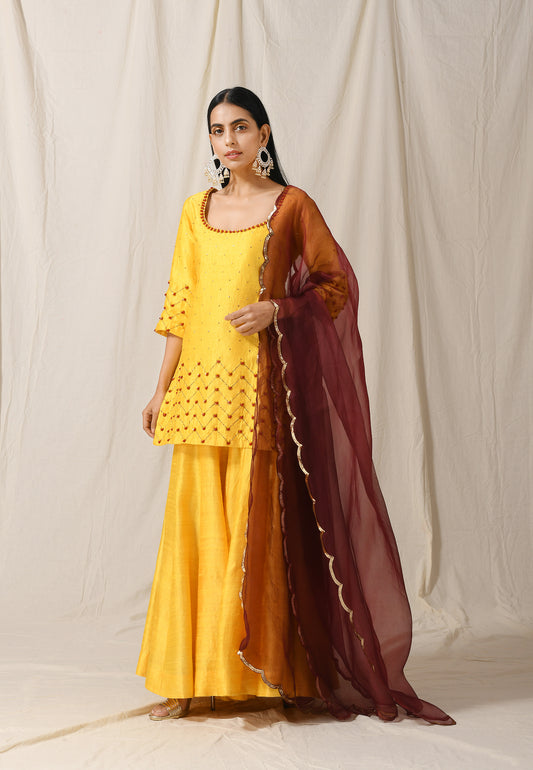 Sunshine Yellow Kurta Sharara Set(ready to ship)