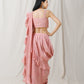 Onion Pink Ruffle Saree