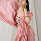 Onion Pink Ruffle Saree