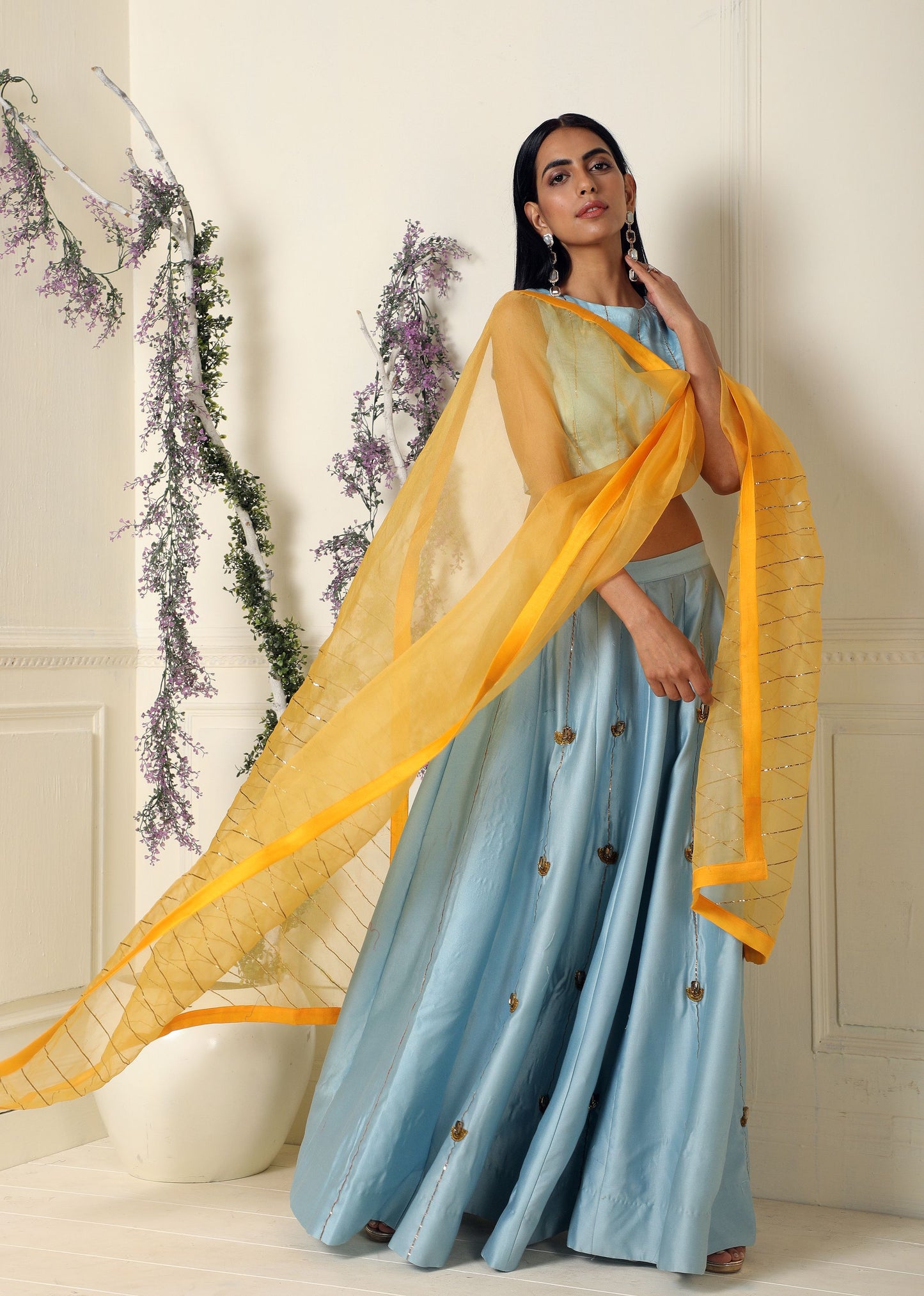 Power Blue Lehenga Set(ready to ship)