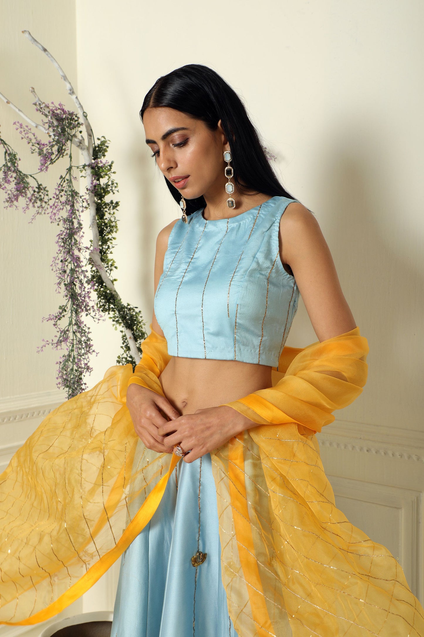 Power Blue Lehenga Set(ready to ship)